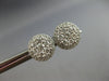 ESTATE .85CT DIAMOND 14KT WHITE GOLD 3D CLASSIC ROUND CLUSTER HALO STUD EARRINGS
