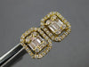 .54CT DIAMOND 14K YELLOW GOLD ROUND & BAGUETTE SQUARE HALO OCTAGON STUD EARRINGS