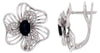 ESTATE 1.58CT DIAMOND & AAA SAPPHIRE 14KT WHITE GOLD 3D FLOWER CLIP ON EARRINGS