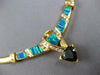 ESTATE LARGE 4.29CT DIAMOND & AAA SAPPHIRE & OPAL 14K YELLOW GOLD OMEGA NECKLACE