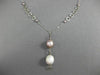 LONG AAA WHITE & PINK SOUTH SEA PEARL 14KT GOLD 3D BY THE YARD LARIAT NECKLACE