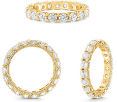 ESTATAE 2.06CT DIAMOND 14KT YELLOW GOLD 3D FILIGREE ETERNITY LOVE RING