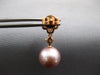 .77CT DIAMOND & AAA PINK SOUTH SEA PEARL 18KT ROSE GOLD FLOWER HANGING EARRINGS