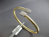 .52CT DIAMOND 14KT 2 TONE GOLD 3D PAVE CRISS CROSS FLEXIBLE CUFF BANGLE BRACELET