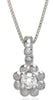 ESTATE .06CT DIAMOND 18KT WHITE GOLD 3D ROUND CLASSIC SOLITAIRE FLOATING PENDANT