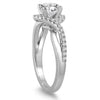ESTATE 1.25CT DIAMOND 14KT WHITE GOLD 3D CLASSIC ROUND INFINITY ENGAGEMENT RING