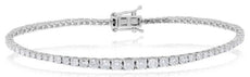 3.02CT DIAMOND 14KT WHITE GOLD 3D ROUND GRADUATING ETERNITY CUFF TENNIS BRACELET