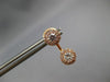 1.20CT DIAMOND 14KT ROSE GOLD 3D DOUBLE SOLITAIRE HALO FLOWER HANGING EARRINGS