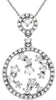 .51CT DIAMOND 14KT WHITE GOLD ROUND CLUSTER CIRCLE OF LIFE FUN FLOATING PENDANT