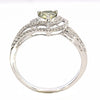 .78CT WHITE & FANCY YELLOW DIAMOND 18KT WHITE GOLD DOUBLE HALO ENGAGEMENT RING