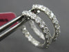 1.13CT DIAMOND 18K WHITE GOLD INSIDE OUT MULTI ROW ROUND HUGGIE HANGING EARRINGS