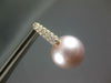 LARGE .61CT DIAMOND & AAA PINK SOUTH SEA PEARL 18K ROSE GOLD 3D HANGING EARRINGS