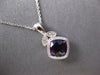 .83CT DIAMOND & AAA AMETHYST 14KT WHITE GOLD 3D CUSHION & ROUND FLOATING PENDANT
