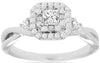 .50CT DIAMOND 14K WHITE GOLD PRINCESS & BAGUETTE SQUARE INFINITY ENGAGEMENT RING