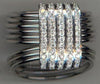 ESTATE WIDE .60CT DIAMOND 14KT WHITE GOLD MULTI ROW MULTI BAR FLEXIBLE FUN RING