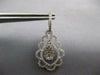 LARGE 1.75CT DIAMOND 14KT WHITE GOLD 3D FLOWER TEAR DROP HUGGIE HANGING EARRINGS