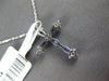 .61CT DIAMOND & AAA SAPPHIRE 18KT WHITE GOLD 3D MARQUISE & ROUND CROSS PENDANT