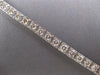 ESTATE WIDE 5.35CT DIAMOND 14KT WHITE GOLD ROUND FILIGREE SQUARE TENNIS BRACELET