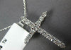 ESTATE .40CT DIAMOND 14KT WHITE GOLD 3D CLASSIC ROUND CROSS FLOATING PENDANT