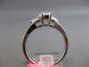 1.19CT GIA FLAME & TRAPEZOID DIAMOND 18KT WHITE GOLD 3D 3 STONE ENGAGEMENT RING