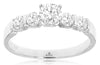 ESTATE .75CT DIAMOND 14KT WHITE GOLD 3D CLASSIC 5 STONE CHANNEL ENGAGEMENT RING