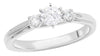 ESTATE .56CT DIAMOND 14KT WHITE GOLD 3D CLASSIC ROUND 3 STONE ENGAGEMENT RING