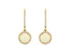 1.26CT DIAMOND & AAA OPAL 14KT YELLOW GOLD 3D ROUND HALO FLOWER HANGING EARRINGS