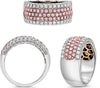 ESTATE 1.16CT WHITE & PINK DIAMOND 18KT WHITE & ROSE GOLD ROUND ENGAGEMENT RING