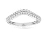 ESTATE .40CT DIAMOND 14K WHITE GOLD CLASSIC ROUND 2 ROW V SHAPE ANNIVERSARY RING