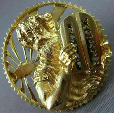 ANTIQUE 14KT YELLOW GOLD HANDCRAFTED MOSES TEN COMMANDMENTS PIN / PENDANT #3665