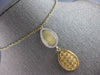 .40CT DIAMOND 14KT YELLOW GOLD 3D MATTE & SHINY OVAL CHECKER LARIAT FUN NECKLACE