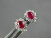 SMALL .48CT DIAMOND & AAA RUBY 14KT WHITE GOLD 3D PEAR SHAPE HALO STUD EARRINGS