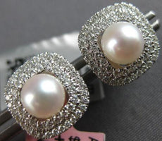 LARGE .47CT DIAMOND AAA SOUTH SEA PEARL 14KT WHITE GOLD INTERCHANGEABLE EARRINGS