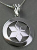 ESTATE LARGE 14KT WHITE GOLD CIRCLE OF LIFE STAR OF DAVID FLOATING PENDANT #9091