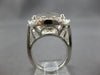 EXTRA LARGE 15.51CT DIAMOND & AAA MORGANITE 14KT WHITE GOLD CUSHION & ROUND RING