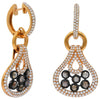 3.39CT WHITE & CHOCOLATE FANCY DIAMOND 18KT ROSE GOLD LOVE KNOT HANGING EARRINGS
