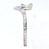 .24CT DIAMOND 18K WHITE GOLD ROUND & BAGUETTE CLUSTER SQUARE ETOILE V SHAPE RING
