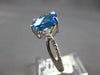 3.56CT DIAMOND & AAA BLUE TOPAZ 14KT WHITE GOLD 3D CUSHION & ROUND INFINITY RING