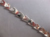 ESTATE WIDE & LONG 14KT WHITE GOLD MATTE & SHINY V SHAPE ITALIAN LOVE BRACELET