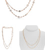 EXTRA LONG 23CT AAA WHITE TOPAZ 18KT ROSE GOLD ROUND BY THE YARD FUN NECKLACE