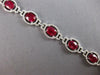 WIDE & LONG 19.22CT DIAMOND & AAA RUBY 14K WHITE GOLD OVAL TENNIS BRACELET 27516