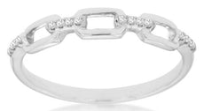 ESTATE .05CT DIAMOND 14KT WHITE GOLD ROUND SQUARE LOVE KNOT FRIENDSHIP FUN RING