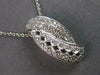 ESTATE LARGE .43CT DIAMOND 18K WHITE GOLD 3D MULTI ROW FILIGREE FLOATING PENDANT