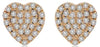 ESTATE .17CT DIAMOND 14KT ROSE GOLD CLASSIC PAVE HEART SHAPE LOVE STUD EARRINGS