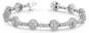 3.93CT DIAMOND 14KT WHITE GOLD CLASSIC MULTI FLOWER BY THE YARD TENNIS BRACELET