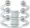 ESTATE WIDE .60CT DIAMOND 14KT WHITE GOLD ROUND CLASSIC 3 ROW TENSION FUN RING