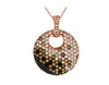 2.3CT MULTI COLOR DIAMOND 14KT BLACK & ROSE GOLD CIRCULAR PAVE FLOATING PENDANT