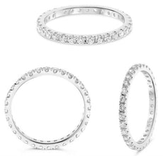 .50CT DIAMOND 14KT WHITE GOLD ROUND SHARED PRONG CLASSIC ETERNITY WEDDING RING