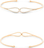 .26CT DIAMOND 14K ROSE GOLD 3D ROUND DOUBLE TEAR DROP INFINITY BANGLE BRACELET