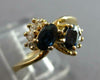.65CT DIAMOND & AAA SAPPHIRE 14KT YELLOW GOLD 3D OVAL & ROUND DOUBLE FLOWER RING